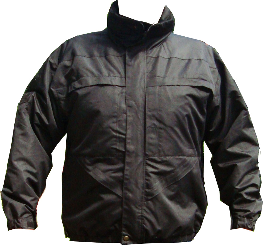 Jacheta neagra din material impermeabil 