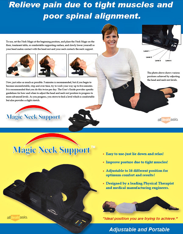 Suport cervical Magic Neck Support- pentru streching -muschii gatului 