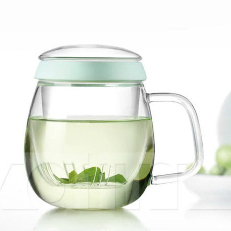 Pahar de sticla cu filtru si capac pentru prepararea de ceaiului 